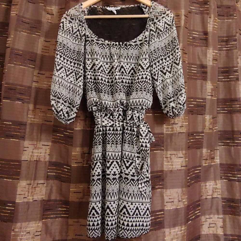 Black & White Silk Dress